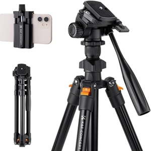 Gran oferta, venta al por mayor, <span class=keywords><strong>K</strong></span> & <span class=keywords><strong>F</strong></span> Concept KF09.115 para cámara DSLR, soporte para teléfono, trípode de disparo, soporte de trípode de 64 pulgadas para cámara - Product Image 1