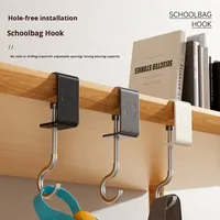 Support multifonctionnel pour sac à dos d'étudiant Support mobile détachable en acier au carbone pour salle de bain ou bureau Aucun perçage requis
