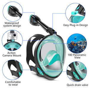 Set de Máscara de Snorkel de Cara Completa con Sistema Dry Top, Soporte Integrado para Cámara Desmontable, Equipo de <span class=keywords><strong>Buceo</strong></span> con Vista Panorámica - Product Image 2