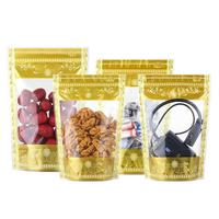 Pochette debout en plastique personnalisée avec fermeture à glissière fenêtre transparente fruits secs collations noix sac d'emballage conception de sac à fermeture éclair