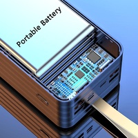 Batterie externe portable 100W PD RoHS à charge rapide pour l'extérieur, 60000 mAh, 100000 mAh, avec affichage numérique LED