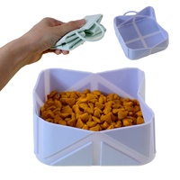 Échantillon gratuit Vente en gros Usine de produits pour animaux de compagnie Nourriture pour chien Pelle Pelle Silicone Mangeoire lente Pratique Pliable Pliable Bol pour animaux de compagnie