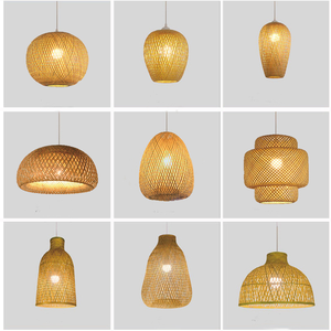 Handmade <strong>Wall</strong> Lamp <strong>Wicker</strong> Rattan Bamboo Wooden Shade Modern Retro Lighting for Home Woven Chandelier Ceiling <strong>Light</strong> - Product Image 6
