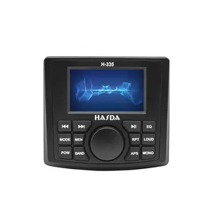 Square Shaped Marine Head Unit Weather-Resistant Gauge Hole Digital Media Receiver MP5 Player with BT/USB H-335