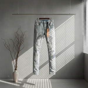 Jeans de Mezclilla Desgastados y Ajustados para Hombre, Marca de Diseñador, Nueva Llegada 2026 - Product Image 1