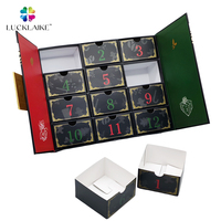 Vente en gros de calendriers de l'avent beauté, maquillage, parfums, cadeaux de la Saint-Valentin, emballage en carton noir, boîte de calendrier de l'avent personnalisée