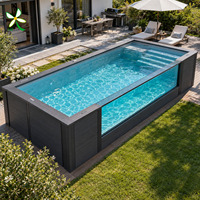 Piscine jacuzzi extérieure en fibre de verre avec fenêtre panoramique personnalisée pour cour arrière ou cour intérieure