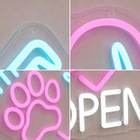 Enseigne néon LED 3D en acrylique personnalisable OEM ODM pour salon de toilettage d'animaux, décoration murale de magasin ou de maison