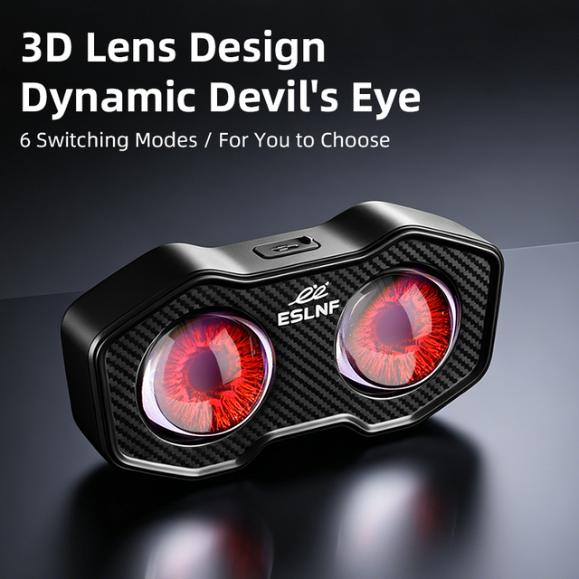 2026 New Devil Eye Bicycle Tail Light 3D Lens Bike Rear Light 6 Modes LED Bicycle Light 1200mAh Factory Direct OEM Wholesale