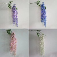 Expédition rapide multicolore fausse guirlande plante soie vignes blanc glycine artificielle fleurs suspendues pour mariage maison décoration murale