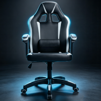 Chaise de bureau ergonomique économique pour le gaming, avec découpe creuse, dossier haut, plusieurs couleurs au choix, pivotante à 360 degrés, chaise d'étude