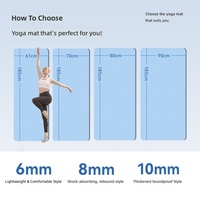 Tapis de yoga antidérapant 8 mm en TPE avec texture et lignes de positionnement bicolores pour studio à domicile