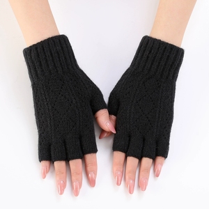 Guantes <span class=keywords><strong>de</strong></span> Punto para Mujer, Otoño/Invierno, con Forro Térmico, Guantes sin Dedos para Exteriores - Product Image 2