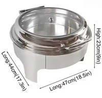 Chauffe-Plat de Luxe 6L en Acier Inoxydable à Alimentation Thermique pour Buffets, Hôtels, Restaurants et Équipements de Cuisine