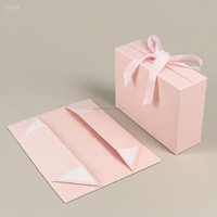 Boîte d'emballage pliable magnétique de luxe rose avec logo personnalisé Boîtes d'expédition en carton à fermeture magnétique pour chaussures vêtements vêtements