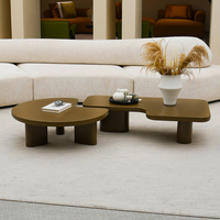 Table basse en bois de luxe moderne pour salon, design haut de gamme, table basse modulaire en bois