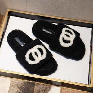 Nouvelle Arrivée : Pantoufles Plates en Peluche Légères et Confortables pour Femmes, Broderie, Chaudes pour l'Hiver, Intérieur et Extérieur - Product Image 1
