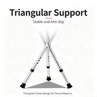 Canne-tabouret pliable légère, hauteur réglable, siège antidérapant, tige en alliage d'aluminium, fournitures de rééducation, charge maximale 250 lb