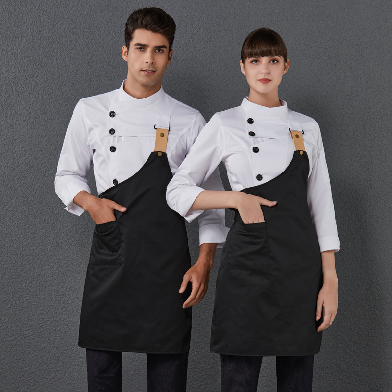 Uniforme de chef blanc avec tablier