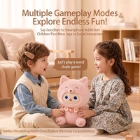 Ensemble de jouets en peluche IA en forme d'animaux colorés, série de poupées en peluche mignonnes assises, peluches interactives à collectionner pour enfants, cadeau