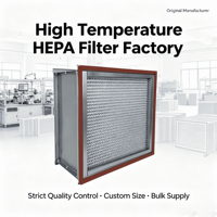 jinbaili Filter Udara HEPA H14 2-Seksi Berbahan Fiberglass Tahan Suhu Tinggi Efisiensi Tinggi 99.95% 175F