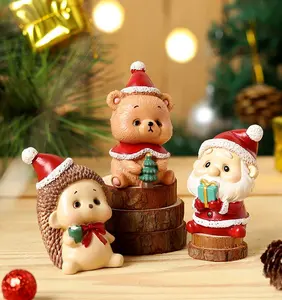 Hars Ambachten Santa Sneeuwpop Beeldje Voor Kerst Decoratie