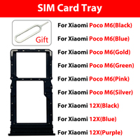 Support de carte SIM pour téléphone portable, plusieurs couleurs disponibles pour Xiaomi Poco M6 12X, avec aiguille SIM offerte