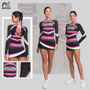 Nouvelle conception d'uniforme de cheerleading personnalisé sublimé, ensemble haut et short à manches longues - Product Image 6