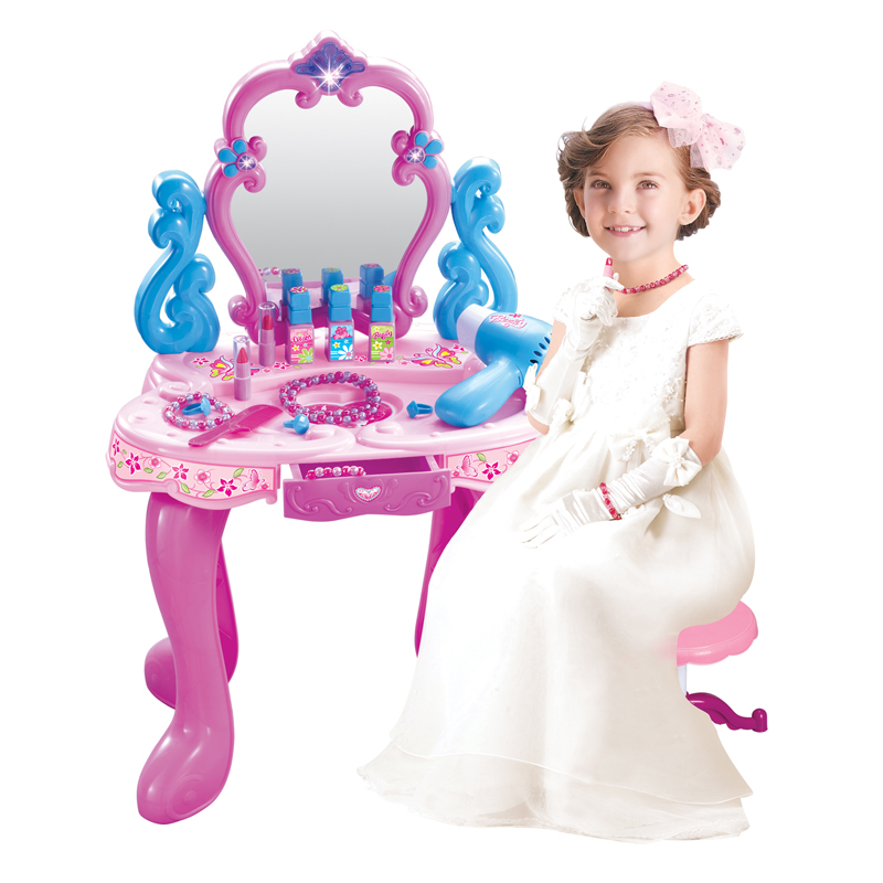 CW123813 amazon hot sellings play house dressing table children's little princess toy girl dresser set