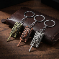 Llavero 3D de aleación de zinc con forma de tanque, logotipo personalizado, colgante retro de metal para regalos masculinos y souvenirs promocionales