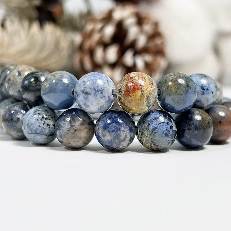 Perle sciolte di pietre preziose naturali all'ingrosso della pietra del tramonto per i braccialetti di fabbricazione dei monili 15.5"