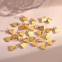 Pendentif Cœur DIY MECYLIFE en Or 18K, Breloque Initiale en Acier Inoxydable Étanche pour Collier et Bracelet