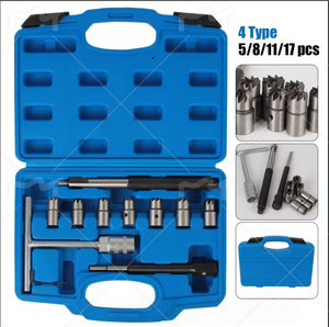 Juego de cortadores de asiento de inyector diésel profesional, limpieza y descarbonización, escariadores de 15mm-21mm, paquete removedor de carbono - Product Image 2