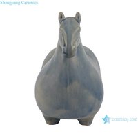 RZLN11-A-S Sculpture de cheval en céramique antique faite à la main Art déco Sculpture de cheval amusante et mignonne Décoration de chambre à coucher Décoration de la maison Statuette de cheval gras