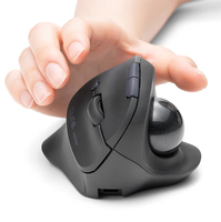 Souris à bille verticale double mode, design ergonomique vertical, sans fil 2,4 G, clics silencieux, pour mains moyennes à grandes