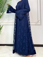 Ensemble de robe musulmane pour femmes, taille S-XL, Moyen-Orient, nouvelle robe longue à fleurs, élégante, deux pièces, robe imprimée, tenue conservatrice