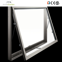 Fenêtre à auvent en aluminium OEM ODM Multishades avec quincaillerie allemande, ouverture facile, système moderne et durable