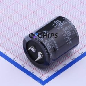 Condensateur électrolytique en aluminium à encliquetage 400SXG330MEFCSN30X35, composant traversant THT, D30xL35mm 330uF 20% 400V 10mm - Product Image 1