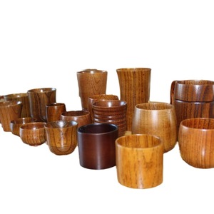 Ensemble de tasses à thé en bois, forme cylindrique, couleur unie, style simple, pour le thé de l'après-midi, tasse à café - Product Image 5