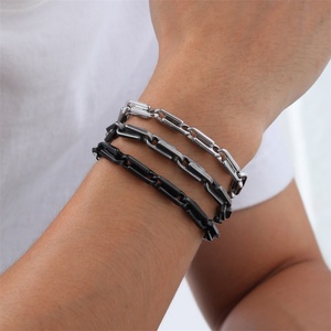 Hip Hop Jewelry Bracelet <b>Men</b> Charm Waterproof Stainless Steel Link Chain Bracelets - Product Image 2