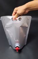 Sac en plastique avec valve, sac aseptique à fond plat pour café, vin, bière, jus, lait, cola, boissons
