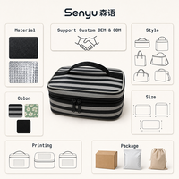 Sac isotherme réutilisable pour le déjeuner, sac isotherme avec doublure en aluminium, fermeture éclair, pour le bureau, le travail, l'école, les pique-niques, le camping, vente en gros personnalisée