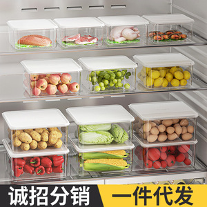 Food <b>Storage</b> <b>Box</b> Rectangle <b>Plastic</b> Lid Freezable Fridge Organizer - Product Image 4