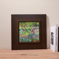 Peintures de paysages européens, fleurs, art mural vintage à l'huile, décoration murale en bois pour mariage, toile décorative pour la maison