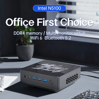 Komputer Mini TOPC Intel N5100 Daya Rendah Dual HDMI 2.0 Layar 4K WiFi 6 USB3.0 PC Desktop Kecil untuk Pendidikan Komersial