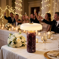 Lampes de table tactiles blanc chaud pour mariage, lampes d'ambiance rechargeables de luxe, décoration de chambre à coucher et de salon, lampe de table en marbre