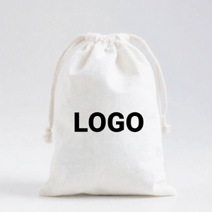 ถุงผ้าฝ้ายและผ้าลินินแบบมีเชือกผูก สีพื้นเรียบง่าย ป้องกันฝุ่น สำหรับจัดเก็บ - Product Image 4