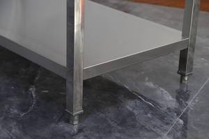 Mesa de Trabajo de Acero Inoxidable de Doble Cubierta con Estante Inferior para Uso Comercial en Cocina - Product Image 5
