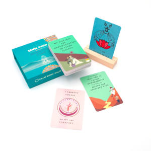可定制印刷花式积极日常心理健康肯定卡游戏甲板清漆定制彩色磁盒支架 - Product Image 3
