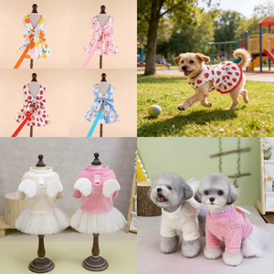 เสื้อผ้าแมว ชุดกระโปรงตูตูปีกนางฟ้าน่ารักสำหรับแมวและสุนัขตัวเล็ก กระโปรงเจ้าหญิงผ้าฟลีซเนื้อนุ่มพร้อมรูสำหรับสายจูง - Product Image 1